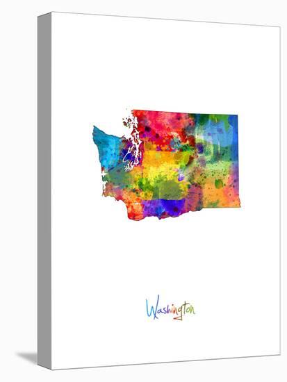 Washington Map-Michael Tompsett-Stretched Canvas