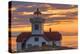 Washington, San Juan Islands. Patos Lighthouse and Camas at Sunset-Don Paulson-Premier Image Canvas