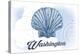 Washington - Scallop Shell - Blue - Coastal Icon-Lantern Press-Stretched Canvas