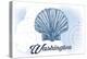 Washington - Scallop Shell - Blue - Coastal Icon-Lantern Press-Stretched Canvas
