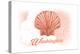 Washington - Scallop Shell - Coral - Coastal Icon-Lantern Press-Stretched Canvas