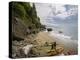 Washington, Sea Kayakers on a Desolate Olympic Coast Beach Near Cape Flattery-Gary Luhm-Premier Image Canvas