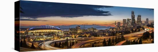 Washington, Seattle. Sweeping Sunset View over Downtown Seattle-Gary Luhm-Premier Image Canvas