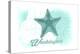 Washington - Starfish - Teal - Coastal Icon-Lantern Press-Stretched Canvas