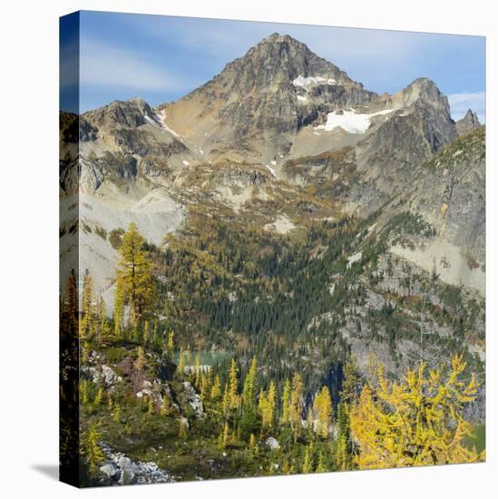 Washington State, North Cascades, Lewis Lake and Black Peak, view from Heather Pass-Jamie & Judy Wild-Premier Image Canvas