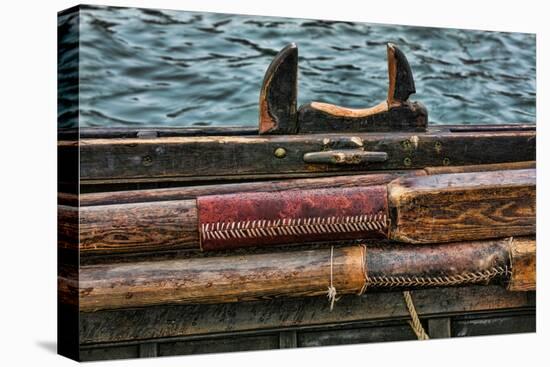 Washington State, Port Townsend. Stowed Oars and Oar Port on Longboat-Jaynes Gallery-Premier Image Canvas