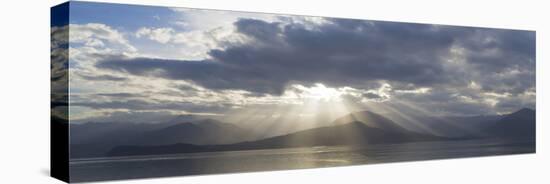 Washington State, Seabeck. Composite of God Rays over Hood Canal-Don Paulson-Premier Image Canvas