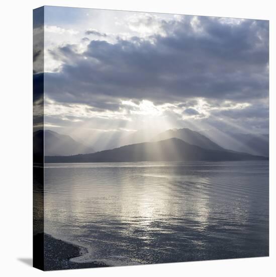 Washington State, Seabeck. Composite of God Rays over Hood Canal-Don Paulson-Premier Image Canvas