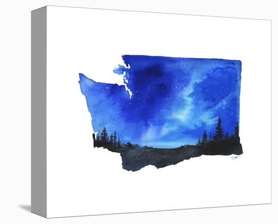 Washington State Watercolor-Jessica Durrant-Stretched Canvas