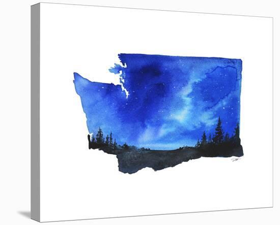 Washington State Watercolor-Jessica Durrant-Stretched Canvas
