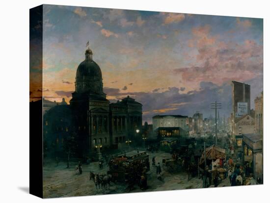 Washington Street, Indianapolis At Dusk-Theodor Groll-Premier Image Canvas