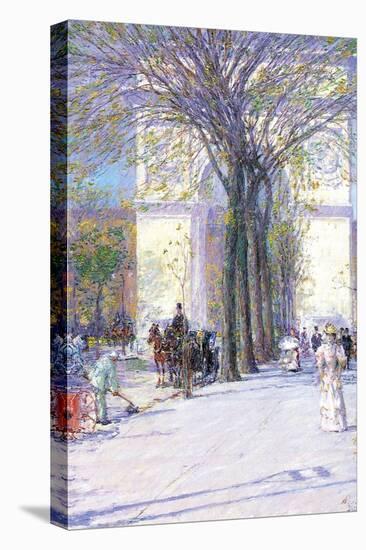 Washington Triumphal Arch in Spring-Childe Hassam-Stretched Canvas