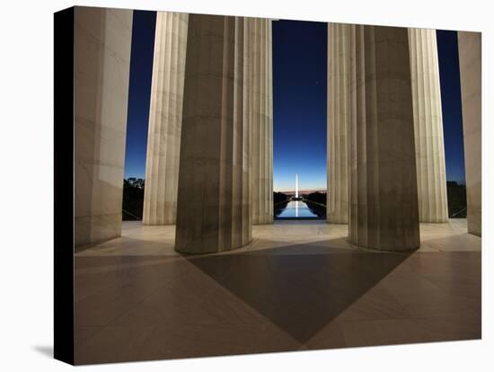 Washinton Monument at Sunset, Viewed from the Lincoln Memorial-Stocktrek Images-Premier Image Canvas