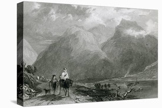 Wastdale Head and Scawfell Pikes, Lake District-Thomas Allom-Stretched Canvas