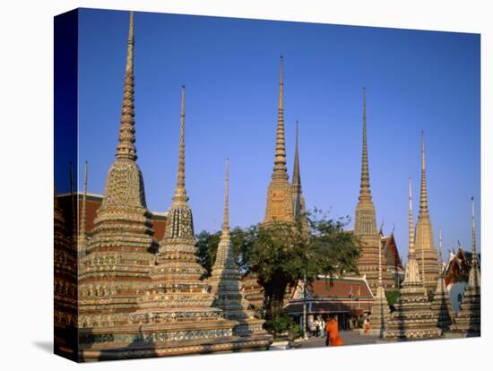 Wat Pho / Chedis / Monk, Bangkok, Thailand-Steve Vidler-Premier Image Canvas