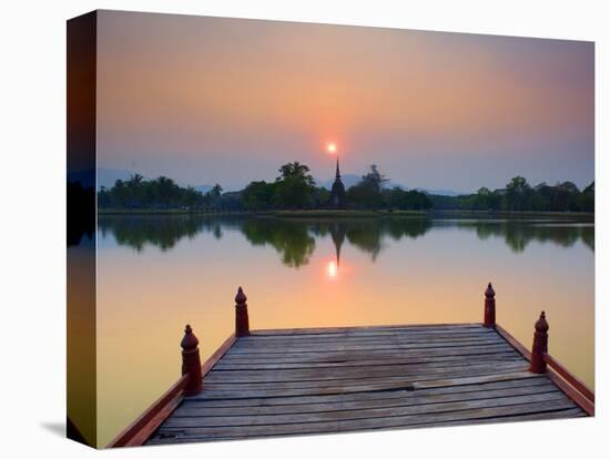 Wat Sa Si at Dusk, Sukhothai Historical Park, UNESCO World Heritage Site, Sukhothai Province, Thail-Ben Pipe-Premier Image Canvas