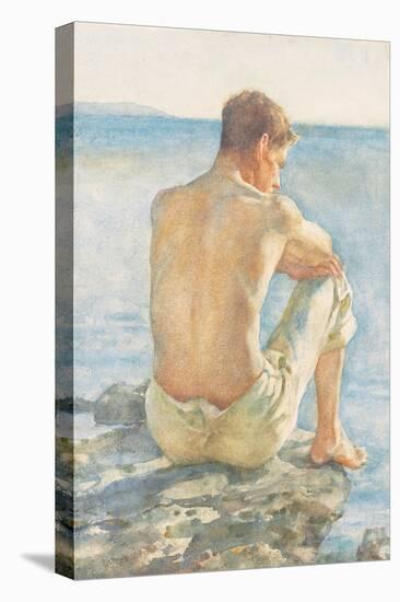 Watching the Sea (Pencil & W/C on Paper)-Henry Scott Tuke-Premier Image Canvas