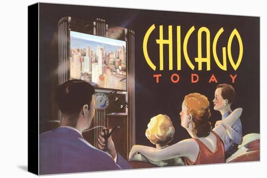 Watching TV in Chicago, Illinois-null-Stretched Canvas