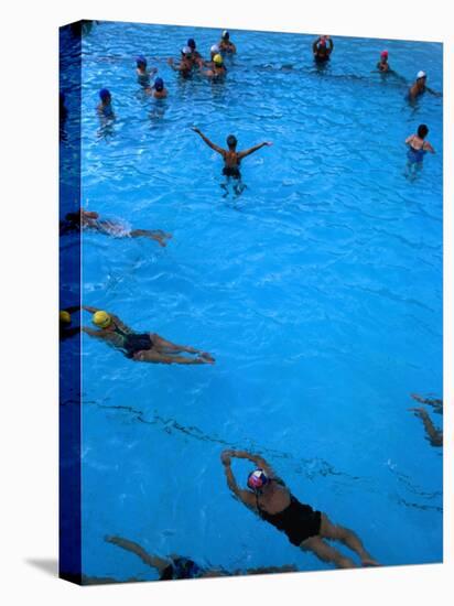 Water Aerobics in Pool at Kowloon Park, Hong Kong-Oliver Strewe-Premier Image Canvas