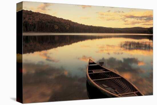 Water And Boat, Maine, New Hampshire Border, USA-null-Premier Image Canvas