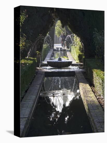Water Channel and Fountain in the Gardens of the Generalife, Alhambra, Andalucia-Sheila Terry-Premier Image Canvas