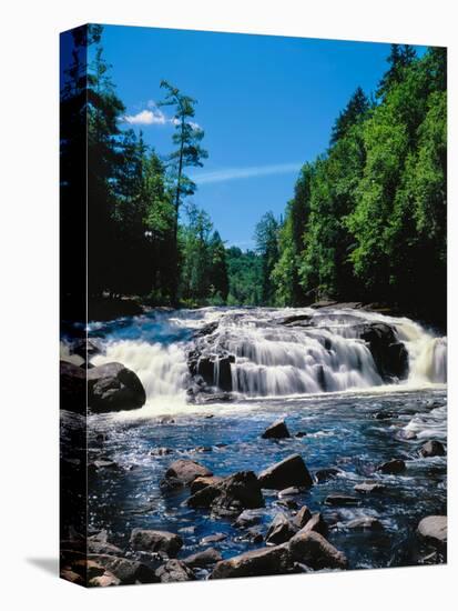 Water flowing from rocks in a forest, Buttermilk Falls, Raquette River, Adirondack Mountains, Ne...-null-Premier Image Canvas