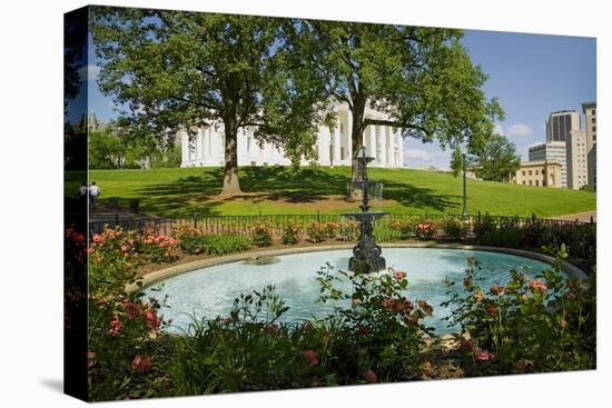 Water fountain and Virginia State Capitol, Richmond Virginia-null-Premier Image Canvas