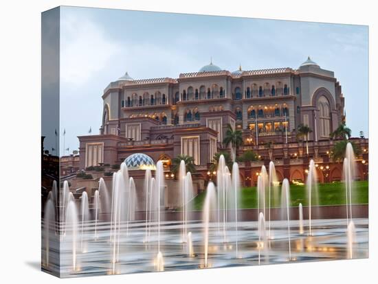 Water Fountains in Front of the Emirates Palace Hotel, Abu Dhabi, United Arab Emirates, Middle East-Gavin Hellier-Premier Image Canvas