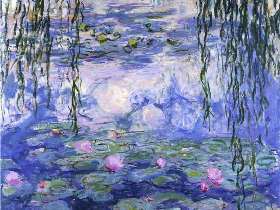 Water Lilies (Nymphéas), c.1916-Claude Monet-Stretched Canvas