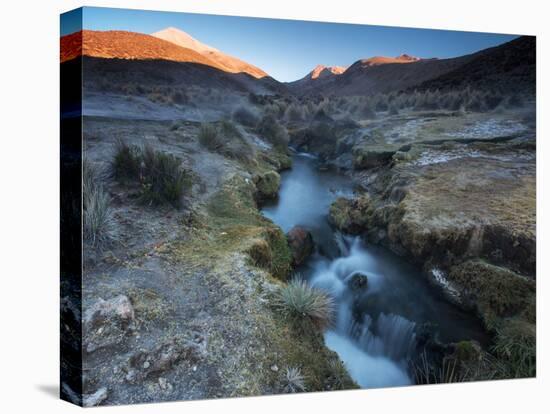 Water Runs from a Geyser Field in Sajama National Park at Sunrise-Alex Saberi-Premier Image Canvas