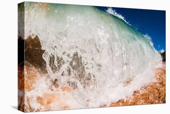 Water shot of a tubing shore break wave crashing onto a Hawaiian beach-Mark A Johnson-Premier Image Canvas