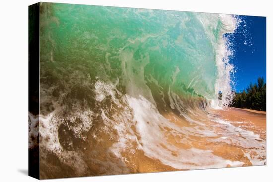 Water shot of a tubing shore break wave crashing onto a Hawaiian beach-Mark A Johnson-Premier Image Canvas