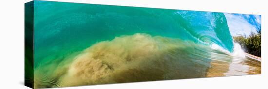 Water shot of a tubing shore break wave crashing onto a Hawaiian beach-Mark A Johnson-Premier Image Canvas