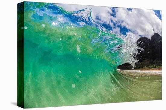 Water shot of a tubing wave off a Hawaiian beach-Mark A Johnson-Premier Image Canvas