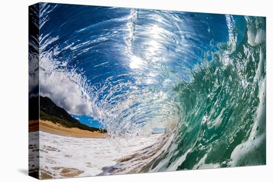 Water shot of a tubing wave off a Hawaiian beach-Mark A Johnson-Premier Image Canvas