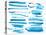 Watercolor Blue / Ink Brush Strokes Collection-Danussa-Stretched Canvas