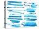 Watercolor Blue / Ink Brush Strokes Collection-Danussa-Stretched Canvas
