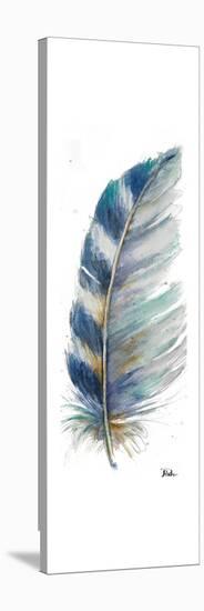 Watercolor Feather White V-Patricia Pinto-Stretched Canvas