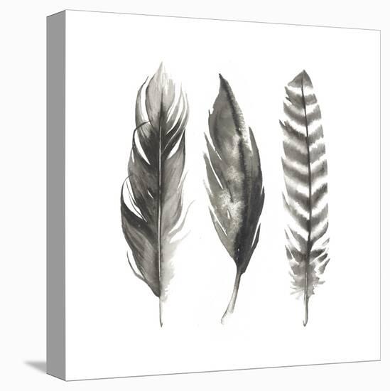 Watercolor Feathers I-Grace Popp-Stretched Canvas