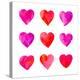 Watercolor Hearts Isolated.-Vodoleyka-Stretched Canvas