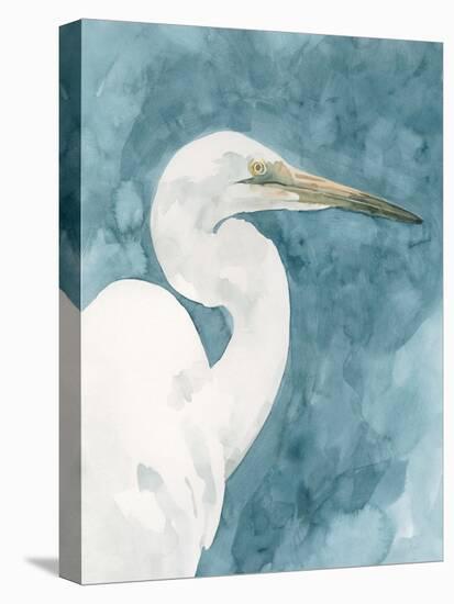 Watercolor Heron Portrait II-Emma Caroline-Stretched Canvas