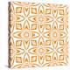 Watercolor Ikat Repeating Tile Border. Orange Tempting Boho Chic Summer Design. Ikat Repeating Swim-Begin Again Studio-Stretched Canvas