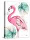 Watercolor Leaf Flamingo I-Patricia Pinto-Stretched Canvas