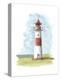 Watercolor Lighthouse II-Naomi McCavitt-Stretched Canvas