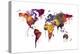 Watercolor Map of the World Map-Michael Tompsett-Stretched Canvas