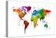 Watercolor Map of the World Map-Michael Tompsett-Stretched Canvas