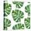 Watercolor Monstera Leaf Pattern-mart_m-Stretched Canvas