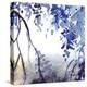 Watercolor Navy Blue Foliage Abstract Texture Background-Silmairel-Stretched Canvas