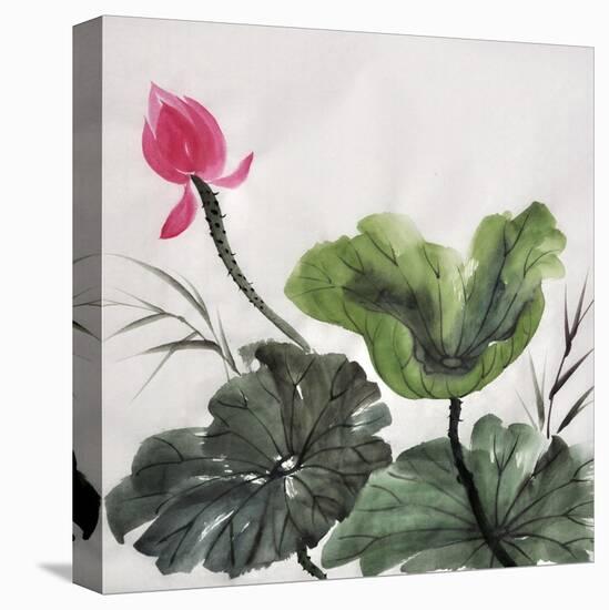 Watercolor Painting Of Lotus Flower-Surovtseva-Stretched Canvas