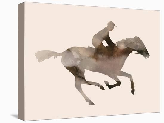 Watercolor Rider I-Grace Popp-Stretched Canvas